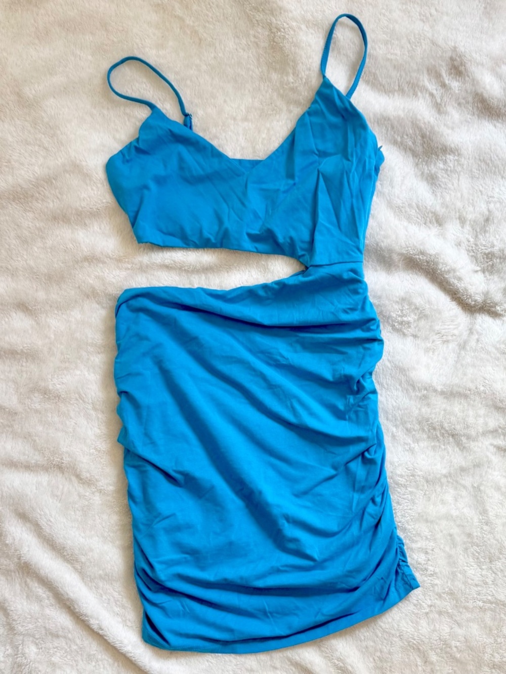 Superdown Darcey Ruched Mini Dress Medium Like New, Cotton Cut-out Dress Revolve - Picture 4 of 5